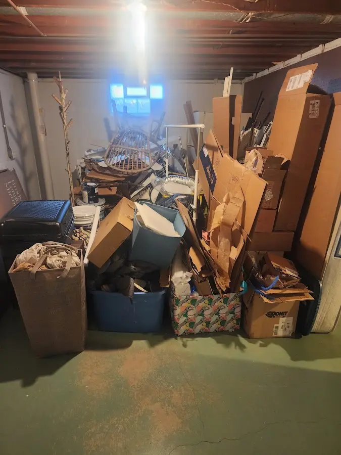 Roll-off dumpster container at job site for Cleanout Dumpster Rental in Chamblee